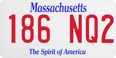 MA license plate 186NQ2