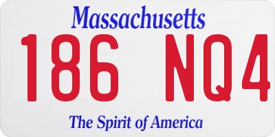 MA license plate 186NQ4