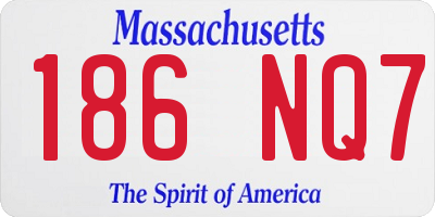 MA license plate 186NQ7