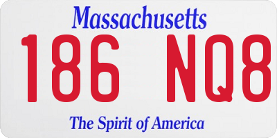 MA license plate 186NQ8