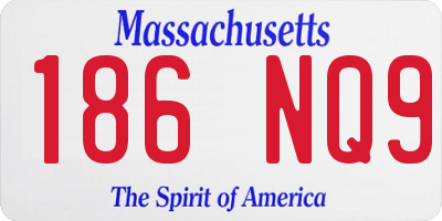 MA license plate 186NQ9
