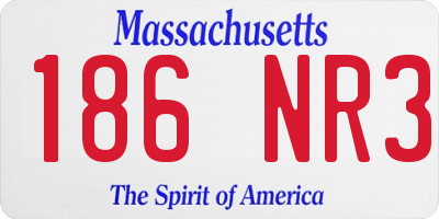 MA license plate 186NR3