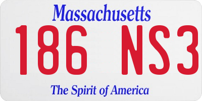 MA license plate 186NS3