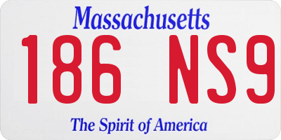 MA license plate 186NS9