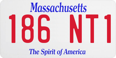 MA license plate 186NT1