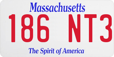 MA license plate 186NT3