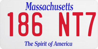 MA license plate 186NT7
