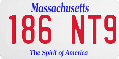 MA license plate 186NT9