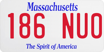 MA license plate 186NU0