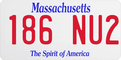 MA license plate 186NU2