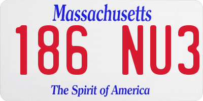 MA license plate 186NU3