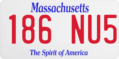 MA license plate 186NU5