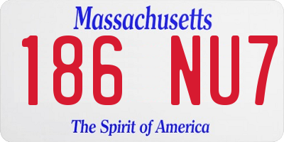 MA license plate 186NU7
