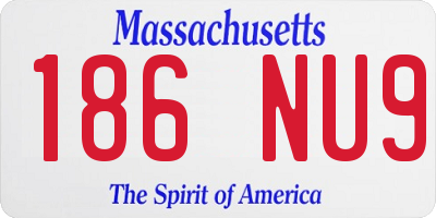 MA license plate 186NU9