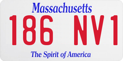 MA license plate 186NV1