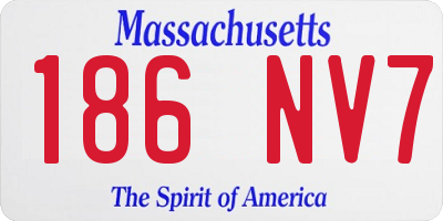 MA license plate 186NV7
