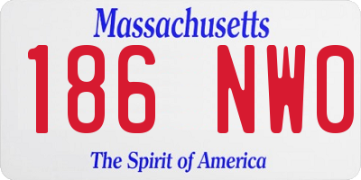MA license plate 186NW0