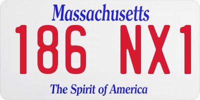 MA license plate 186NX1