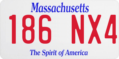 MA license plate 186NX4