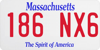 MA license plate 186NX6