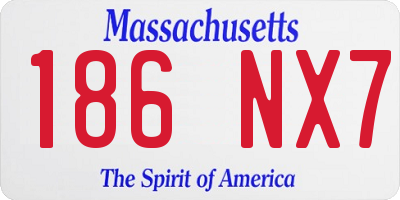 MA license plate 186NX7