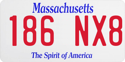 MA license plate 186NX8