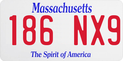 MA license plate 186NX9