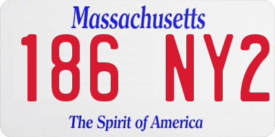 MA license plate 186NY2