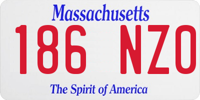 MA license plate 186NZ0