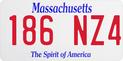 MA license plate 186NZ4