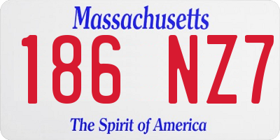 MA license plate 186NZ7