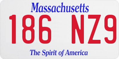MA license plate 186NZ9
