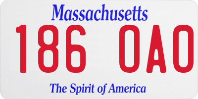 MA license plate 186OA0