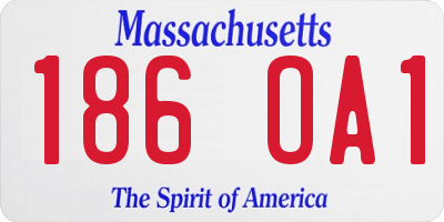 MA license plate 186OA1