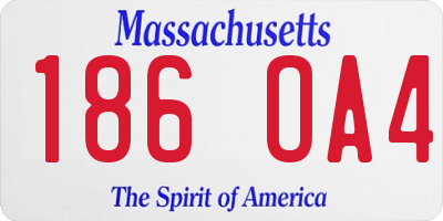 MA license plate 186OA4