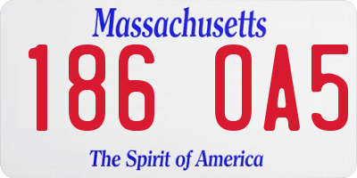 MA license plate 186OA5