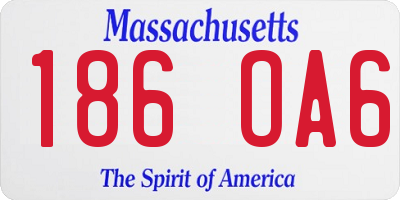 MA license plate 186OA6