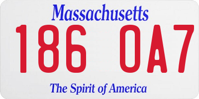MA license plate 186OA7