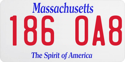 MA license plate 186OA8