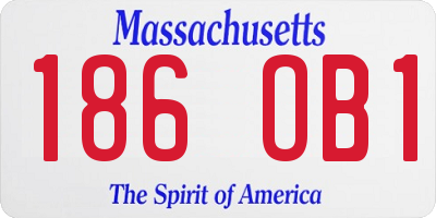 MA license plate 186OB1