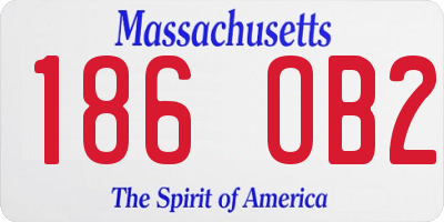 MA license plate 186OB2