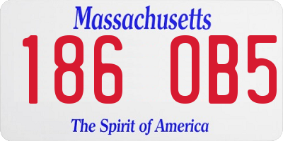 MA license plate 186OB5