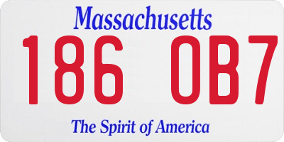 MA license plate 186OB7