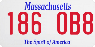 MA license plate 186OB8