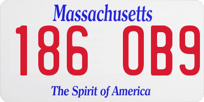 MA license plate 186OB9