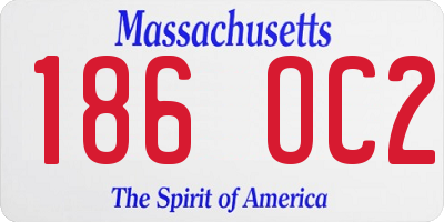 MA license plate 186OC2