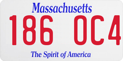 MA license plate 186OC4