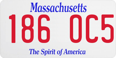 MA license plate 186OC5