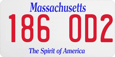 MA license plate 186OD2