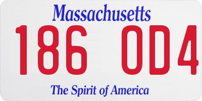 MA license plate 186OD4